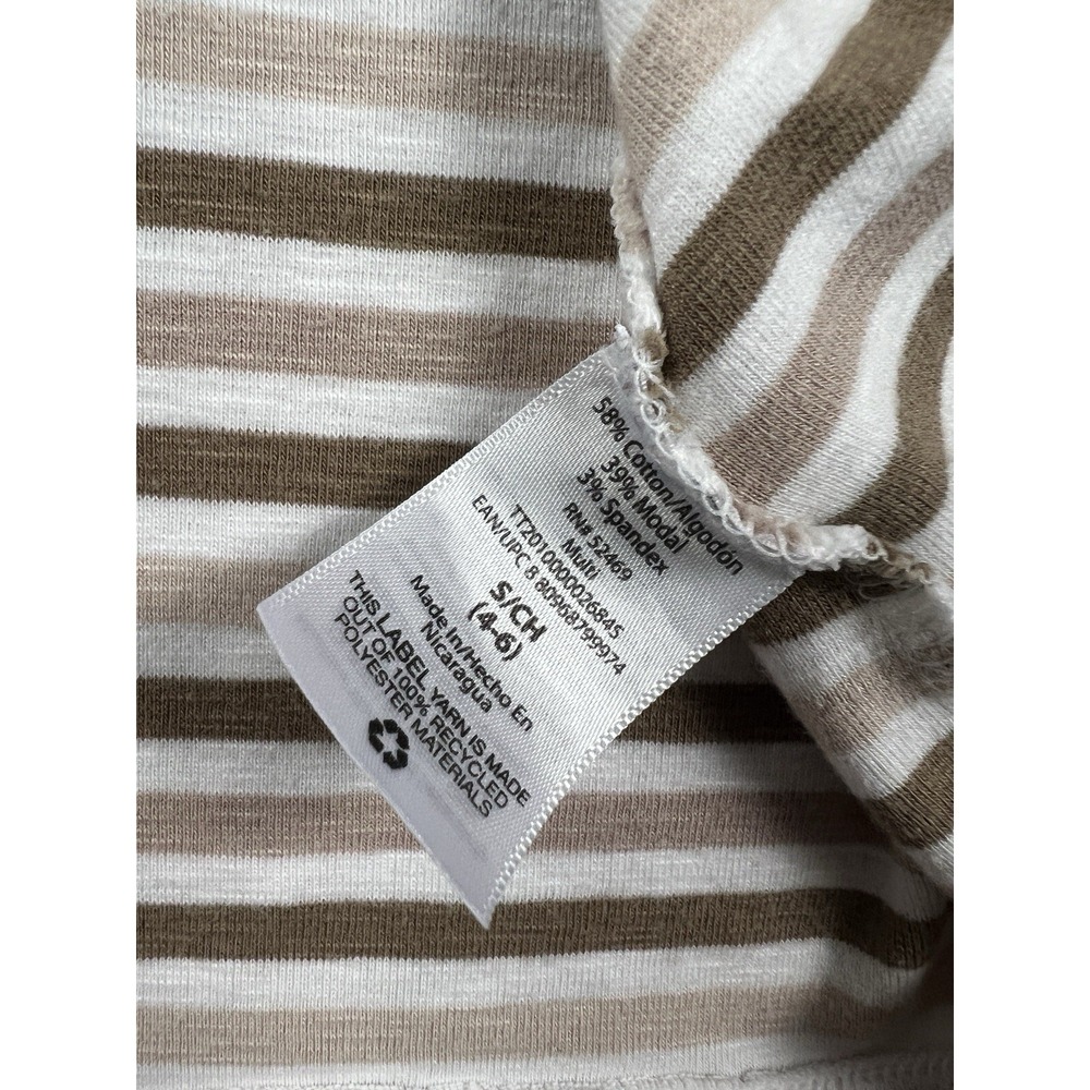 Time and Tru Top Womens Small Brown Striped Short Sleeve Cotton‎ Blend - Picture 10 of 11